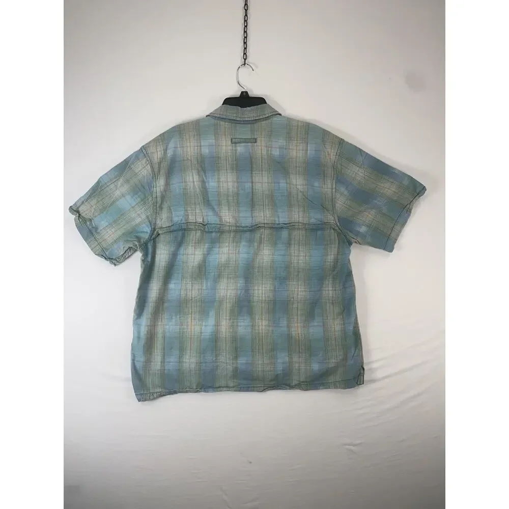 ClearWater Outfitters Shirt Mens XL Blue Plaid Short Sleeve Button Up Casual